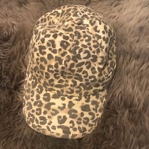 Anthropology leopard ball cap